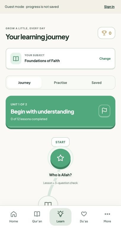 Ilmify learning journey showing connected lessons
